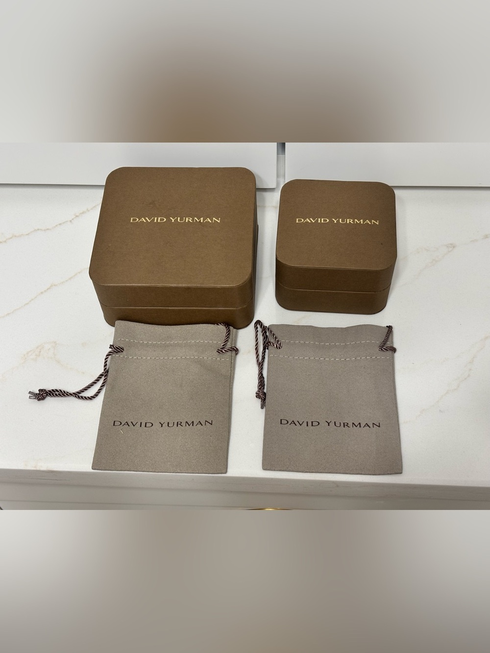 David Yurman Jewelry Box Lot 2 Boxes 2 Drawstring Pouches Authentic